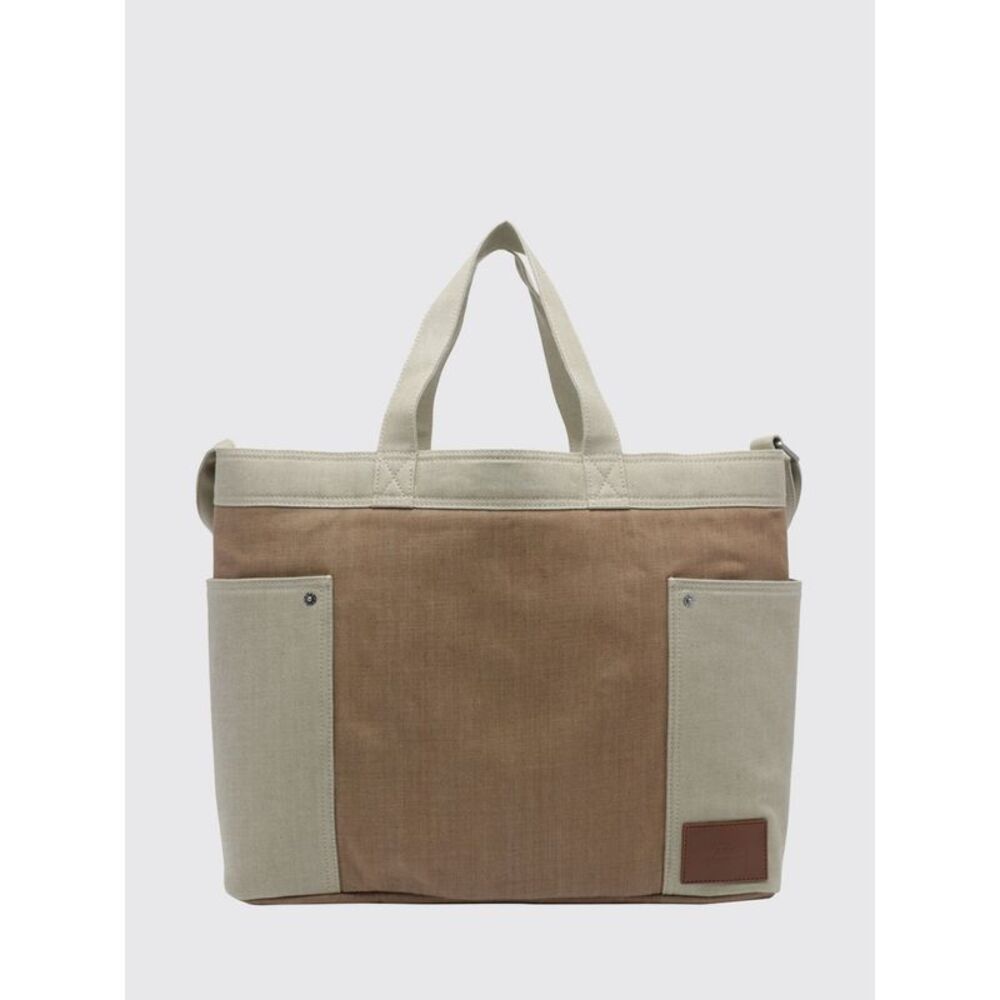 A.P.C. Men A.P.C. Jardin Large Bicolor Abstract Print Cotton Tote Bag